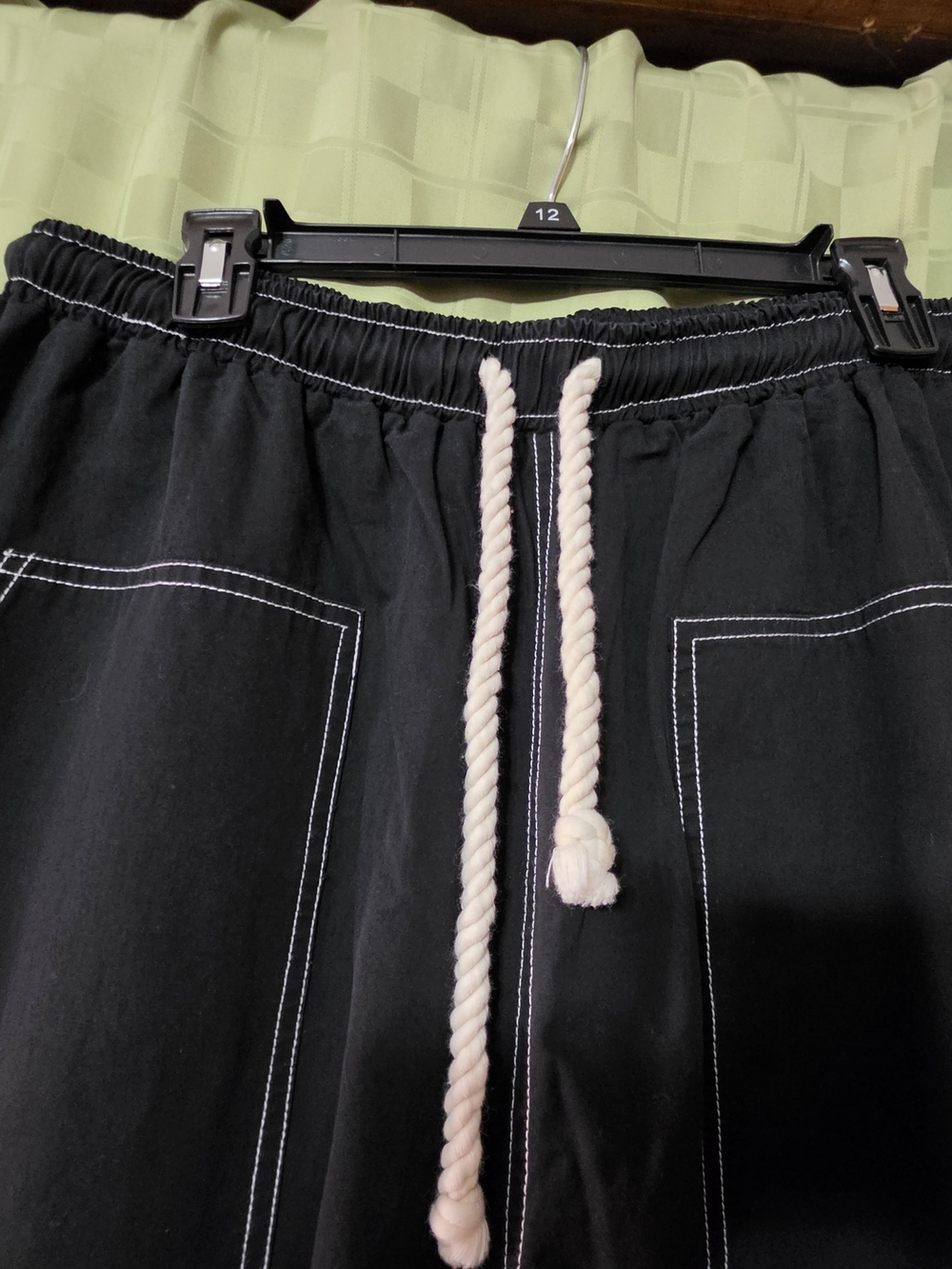 IWide-Leg Black Women's Pants with Contrast Stitching. NWOT - Picture 3 of 5